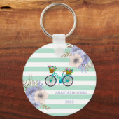 Moderne Blumen Fahrräder Schlüsselanhänger (Vorderseite)