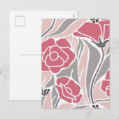 Moderne Blumen Feiertagspostkarte (Vorne/Hinten)