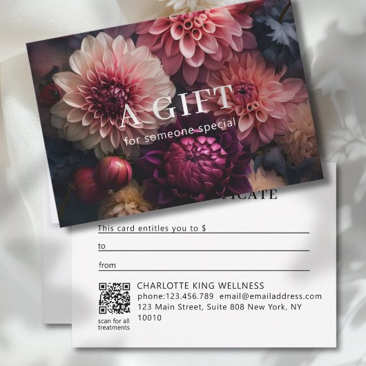 MODERNE BLUMEN-GESCHÄFT QR-CODE GESCHENKGUTSCHEIN 