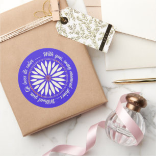 MODErne BLUMEN GESCHENK VON MUTTER VATER SCHWESTER Runder Aufkleber
