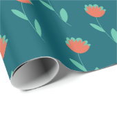 Moderne Blumen-Geschenkverpackungspapier Geschenkpapier (Rolleneckpunkt)