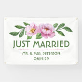 Moderne Blumen Hochzeit Auto Banner (Horizontal)