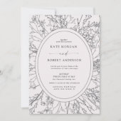 Moderne Blumen-Hochzeitseinladung (Vorderseite)