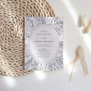 Moderne Blumen-Hochzeitseinladung