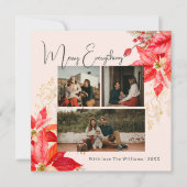 Moderne Blumen Merry Alles Sechs Foto Weihnachten (Vorderseite)