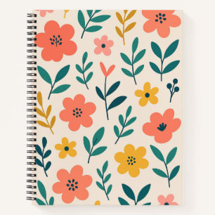 Moderne Blumen-Notizbuch Notizblock