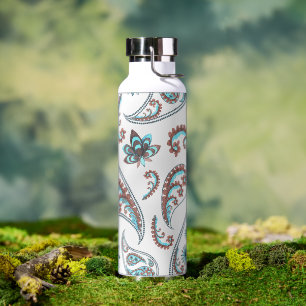 Moderne Blumen-Paisley-Muster Trinkflasche