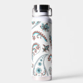 Moderne Blumen-Paisley-Muster Trinkflasche (Rückseite)