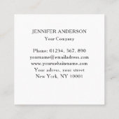 Moderne Blumen Quadratische Visitenkarte (Rückseite)