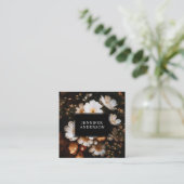 Moderne Blumen Quadratische Visitenkarte (Stehend Vorderseite)