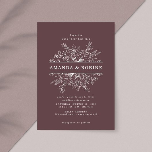 Moderne Blumen-Rahmen-Hochzeitseinladung Einladung