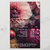 Moderne Blumen Salon Preisliste Flyer (Vorne)