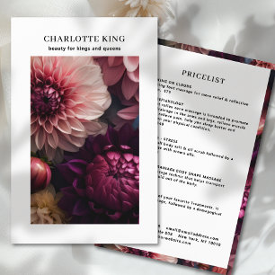 Moderne Blumen Salon Preisliste Flyer
