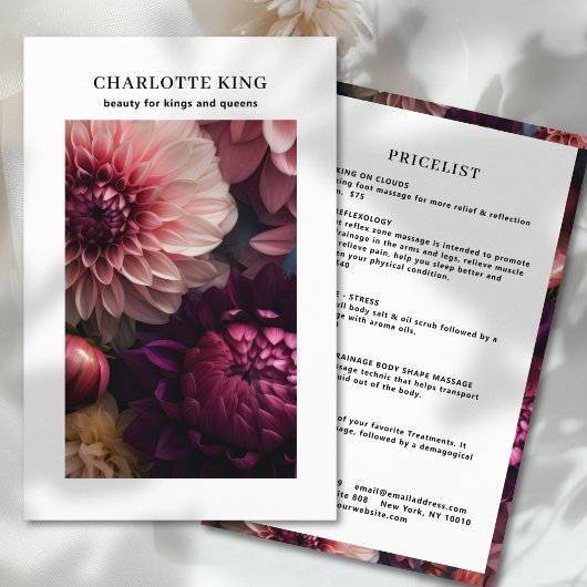 Moderne Blumen Salon Preisliste Flyer
