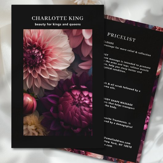 Moderne Blumen-Salon-Preisliste Flyer