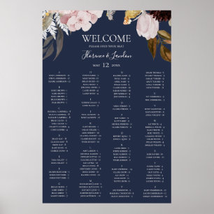 Moderne Blumen Seekarte für Segel Poster