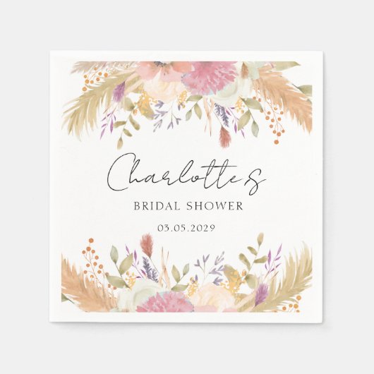 Moderne Blumen Serviette (Vorderseite)