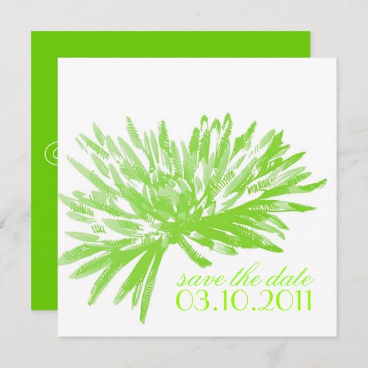 Moderne Blumen speichern die Datumskarten Einladung (Vorne/Hinten)