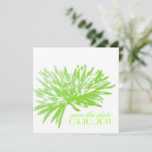 Moderne Blumen speichern die Datumskarten Einladung (Stehend Vorderseite)