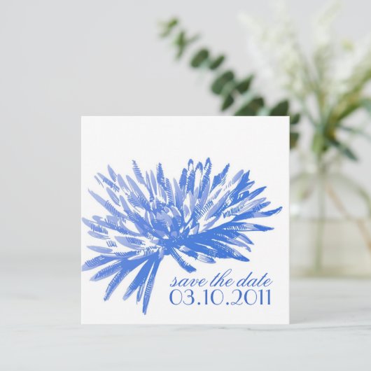 Moderne Blumen speichern die Datumskarten Save The Date (Stehend Vorderseite)