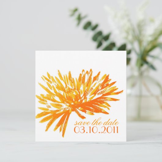 Moderne Blumen speichern die Datumskarten Save The Date (Stehend Vorderseite)