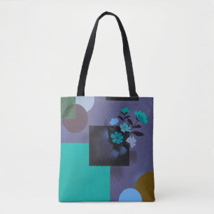 Moderne Blumen-Tasche mit Farbblock-Design Tasche