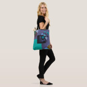 Moderne Blumen-Tasche mit Farbblock-Design Tasche (Am Model)