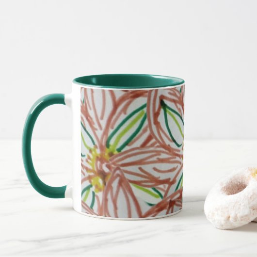 Moderne Blumen Tasse (Mit Donut)