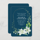 Moderne Blumen- und Foliage-Gedenkstätte Dankeskarte (Vorne/Hinten)