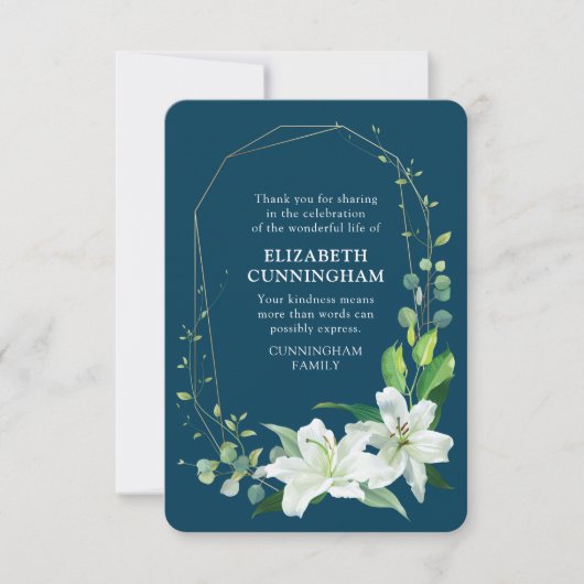 Moderne Blumen- und Foliage-Gedenkstätte Dankeskarte (Vorderseite)