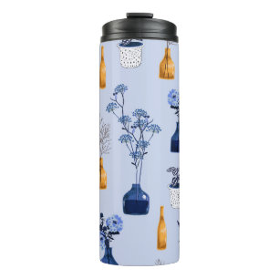 Moderne Blumen Vase Vintage Monochrom Thermosbecher