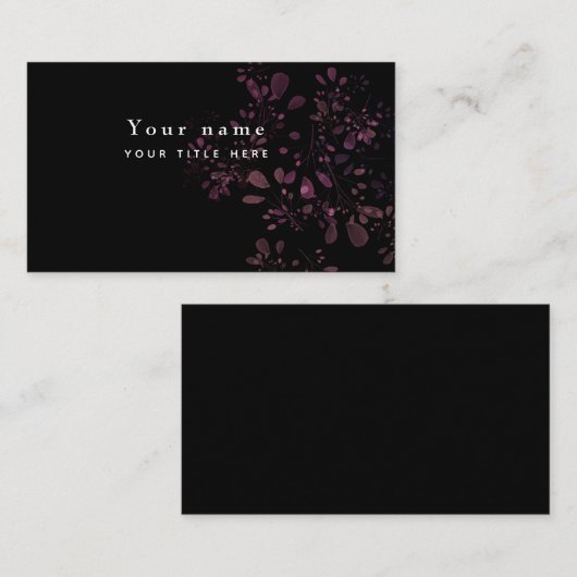 Moderne Blumen Visitenkarte (Vorne/Hinten)