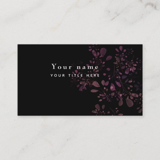 Moderne Blumen Visitenkarte (Vorderseite)