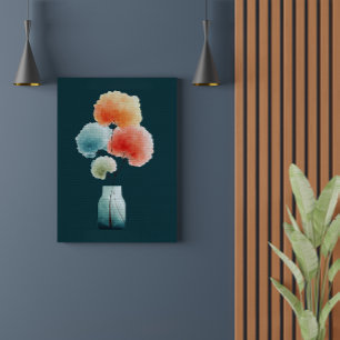 Moderne Blumen   Wasserfarben-Hortensien (40,6 cm  Leinwanddruck