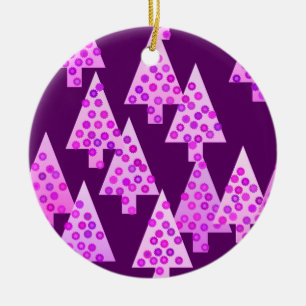 Moderne Blumen-Weihnachtsbäume - Amethyst purpur Keramikornament