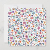 Moderne Blumen-White-Gold-Wildblume-Hochzeit Einladung (Rückseite)