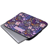 Moderne Blumen-Wildblumen Mädchenhaft Elegant Styl Laptopschutzhülle (Vorne Knopf)