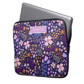 Moderne Blumen-Wildblumen Mädchenhaft Elegant Styl Laptopschutzhülle (Vorderseite Links)