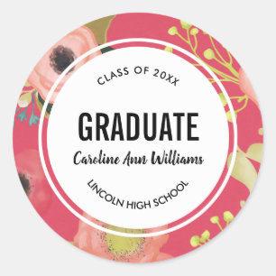 Moderne BlumenAbschluss-Aufkleber Runder Aufkleber