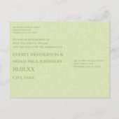 Moderne Blumenapfel Grüne Blase Biene Ankündigungspostkarte (Rückseite)