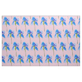 Moderne BlumenAquarellkunst der blauen Iris Stoff (Fat Quarter (45,7 x 55,9 cm))