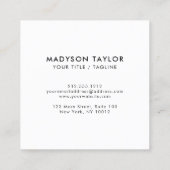 Moderne Blumenbearbeitung Quadratische Visitenkarte (Rückseite)