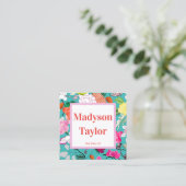 Moderne Blumenbearbeitung Quadratische Visitenkarte (Stehend Vorderseite)