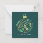 Moderne Blumenblätter Ornament Happy Holidays Mitteilungskarte (Vorderseite)