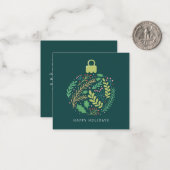 Moderne Blumenblätter Ornament Happy Holidays Mitteilungskarte (Vorderseite/Rückseite Beispiel)