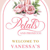 Moderne Blumenblätter und Prosecco-Feier-Wanddekor Wandteppich