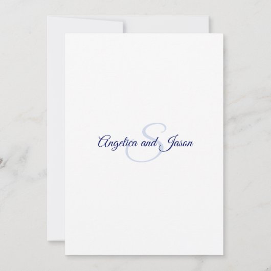 Moderne Blumenblauer Hochzeitstag Einladung (Rückseite)