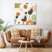 Moderne Blumenblume Canvas aus dem Mittelalter Pri Leinwanddruck