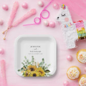 Moderne Blumenblume Hochzeit von Napkins Pappteller (Party)