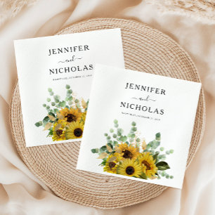 Moderne Blumenblume Hochzeit von Napkins Serviette